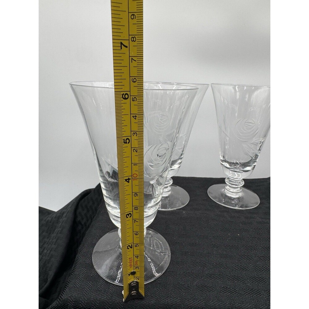 FOSTORIA glassware ROSE pattern Set Of 5 - Picture 3 of 4